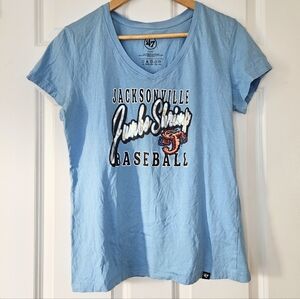47 Brand Jacksonville Jumbo Shrimp Tee Tshirt Blue Womens L Large